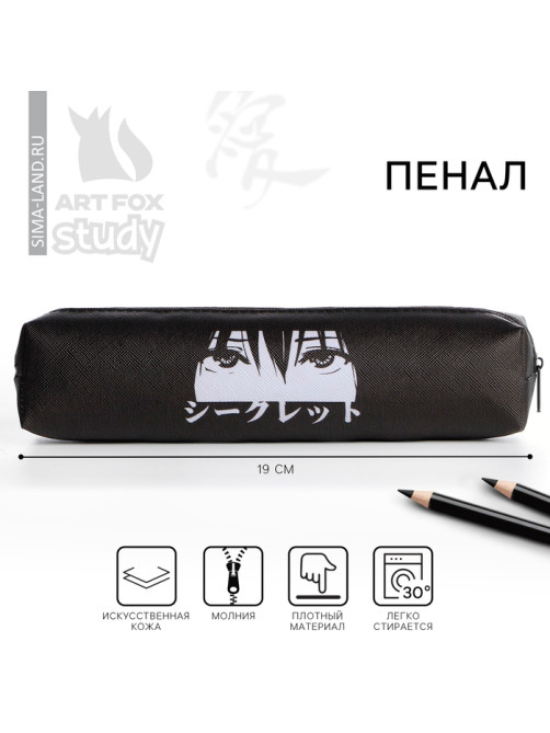 Пенал школьный, искусственная кожа«Аниме. Глаза»19×8×3 см