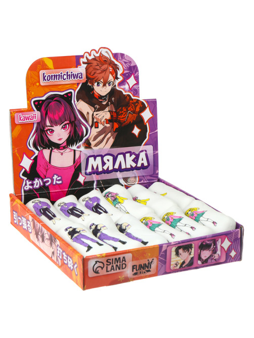 Антистресс сквиш мялка Funny toys «Моя любимая дакимакура», аниме, тянучка, в шоубоксе