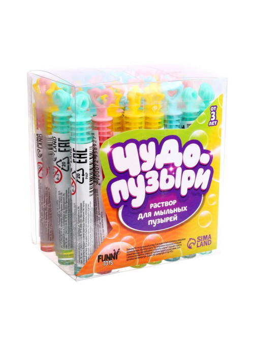 Мыльные нелопающиеся пузыри Funny toys «Разные формы», Микс, 5 мл