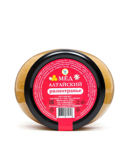 Мёд Алтайский Разнотравье Vitamuno, 1 кг (стекло)