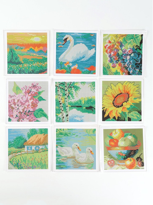 Алмазная мозаика 9 в 1 «Природа», 14.5×14.5 см