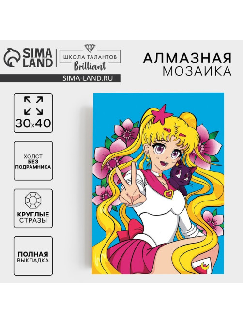 Алмазная мозаика с полным заполнением на холсте «Лунная принцесса», 30×40 см