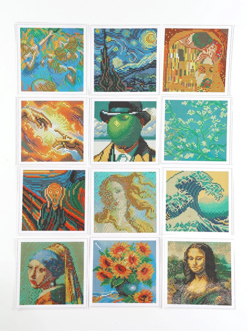 Алмазная мозаика 12 в 1 «Шедевры искусства», 14.5×14.5 см