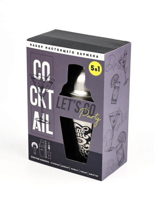 Набор для приготовления коктейлей Cocktail, 5 предметов