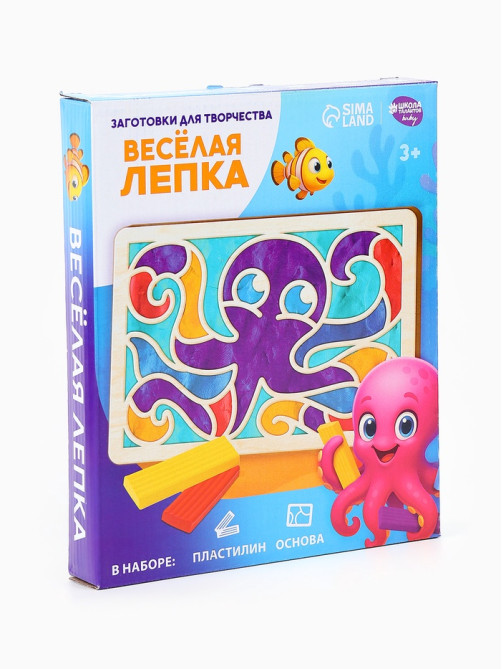 Картина пластилином «Осьминожка», набор для творчества