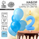 Свеча для торта, цифра 2 + воздушные шары, 5 шт., голубой