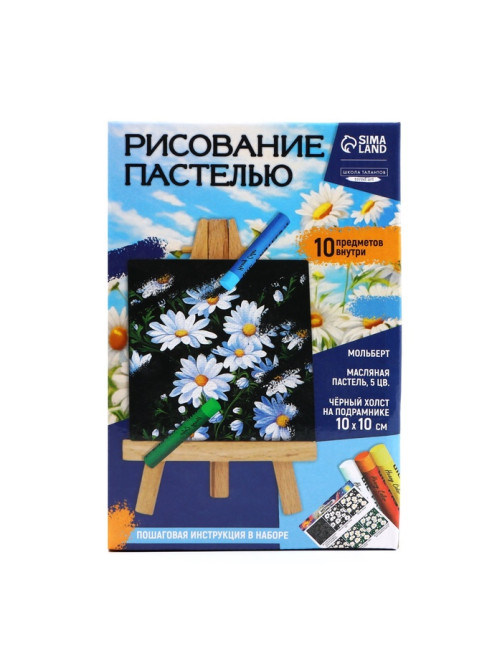 Рисование пастелью c холстом на подрамнике «Ромашки», набор для творчества