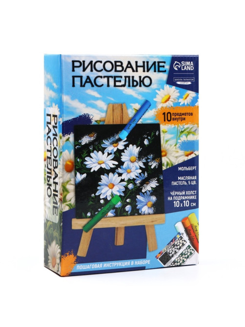 Рисование пастелью c холстом на подрамнике «Ромашки», набор для творчества