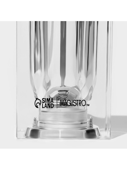 Набор для специй Magistro Glace, 2 предмета: мельница с ручкой, солонка, акрил, прозрачный