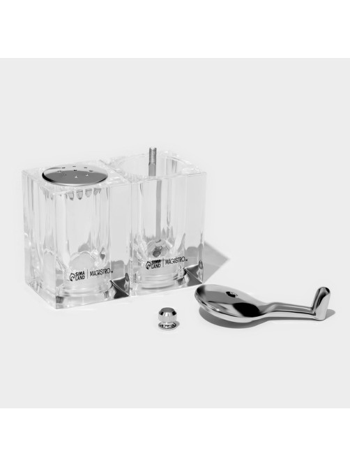 Набор для специй Magistro Glace, 2 предмета: мельница с ручкой, солонка, акрил, прозрачный