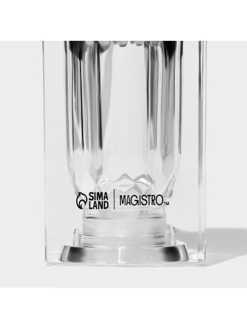Набор для специй Magistro Glace, 2 предмета: мельница с ручкой, солонка, акрил, прозрачный