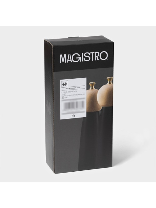 Набор мельниц для специй Magistro Ollander, 2 шт., 27 см, чёрный