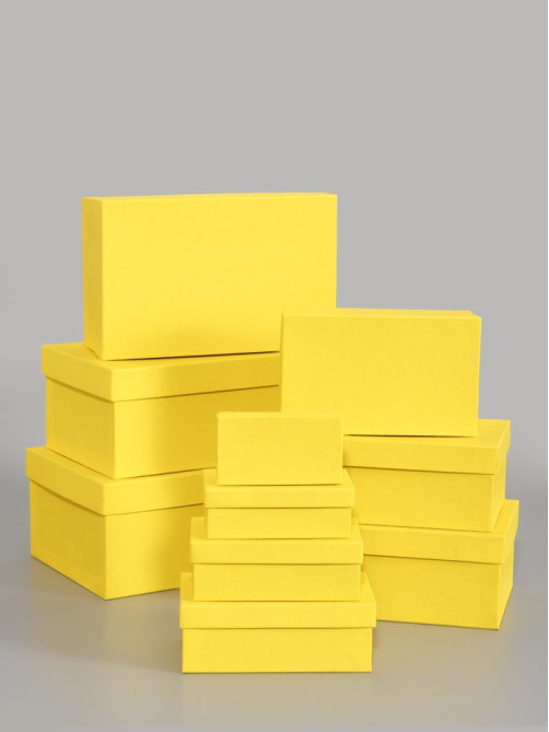 Набор подарочных коробок 10 в 1, прямоугольная, жёлтая, 30×19×12 - 12×6.5×4 см