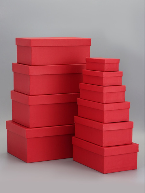 Набор подарочных коробок 10 в 1 «Красный» 30×19×12 - 12×6.5×4 см