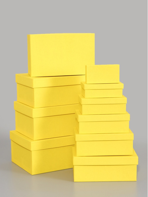 Набор подарочных коробок 10 в 1, прямоугольная, жёлтая, 30×19×12 - 12×6.5×4 см