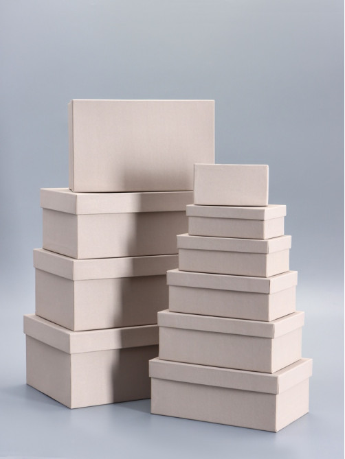 Набор подарочных коробок 10 в 1, серый, 30×19×12 - 12×6.5×4 см