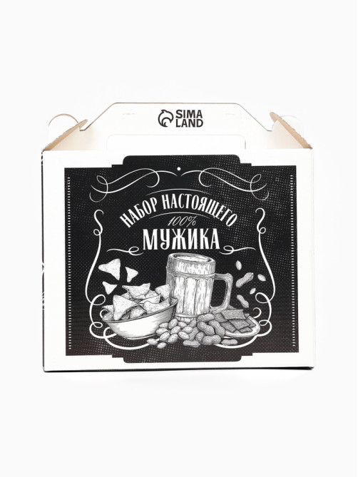 Подарочный набор «Для настоящего мужика»: пивной стакан 350 мл, чипсы, арахис