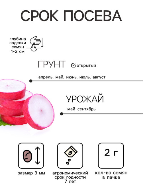 Набор семян Редиса, 6 упаковок
