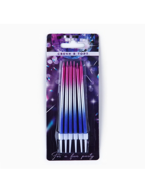 Свечи для торта Make a wish, 6 шт., 13×0.5 см
