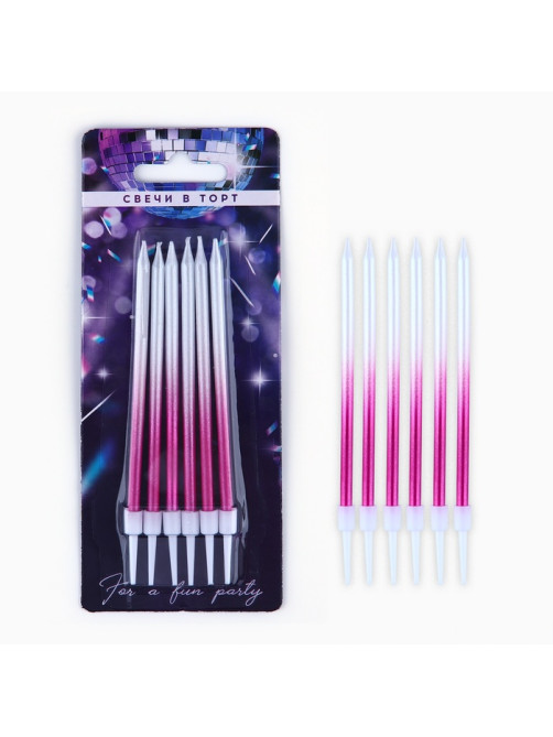 Свечи для торта Make a wish, 6 шт., 13×0.5 см