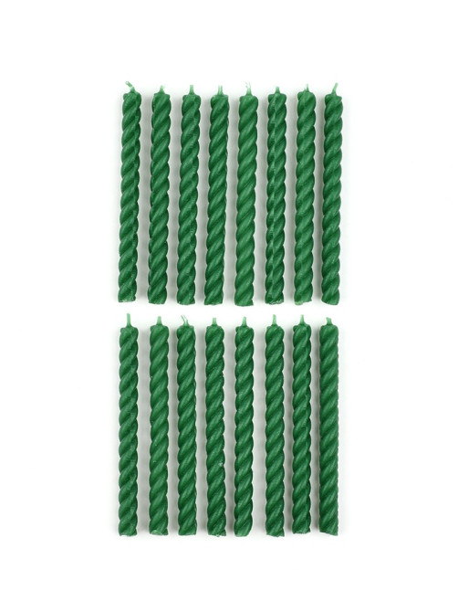 Свечи для торта, зеленые, 16 шт., 6.5×0.5 см