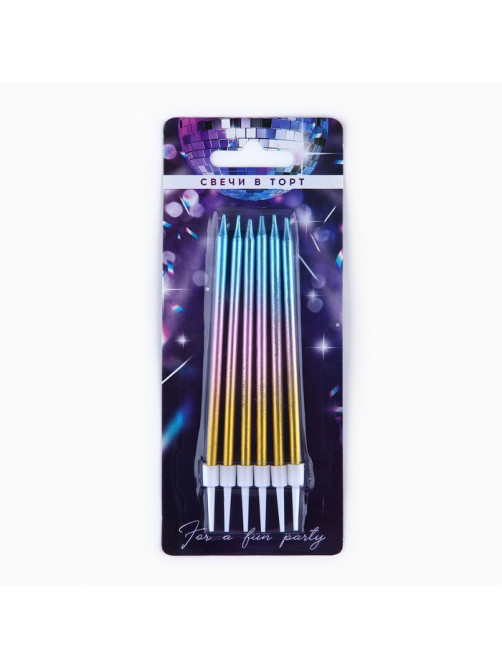 Свечи для торта Make a wish, 6 шт., 13×0.5 см