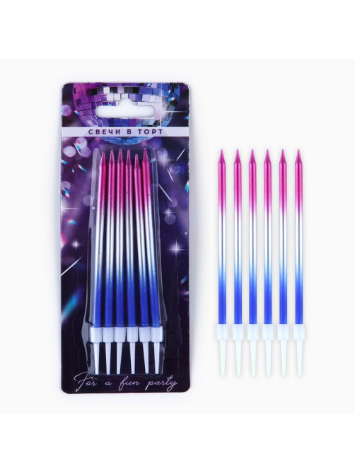 Свечи для торта Make a wish, 6 шт., 13×0.5 см