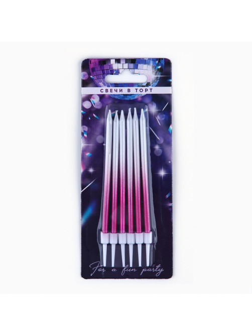 Свечи для торта Make a wish, 6 шт., 13×0.5 см