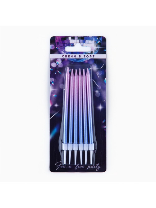 Свечи для торта Make a wish, 6 шт., 13×0.5 см