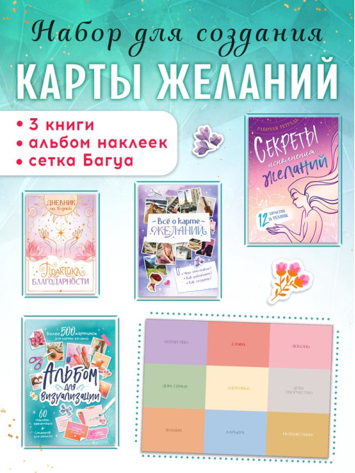 Подарочный набор «Создай свою карту желаний», 5в1