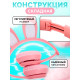 Беспроводные наушники ZABIAKA «Зайчик», световые эффекты, складные, розовые