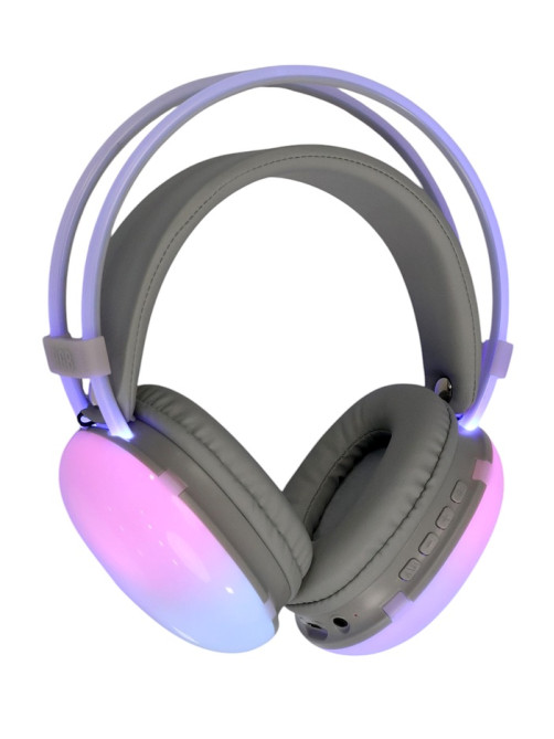Наушники беспроводные, полноразмерные, Mybit W-33, RGB подсветка, Bluetooth 5.3, 800 мАч, Type-C, RGB подсветка, белые