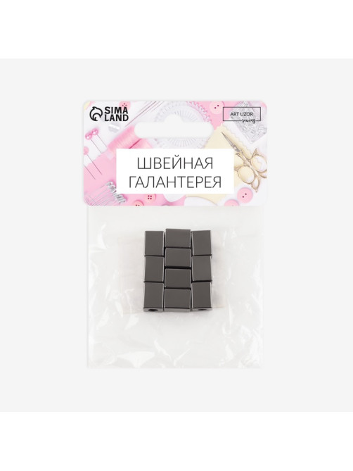 Наконечник для шнура, d=4 мм, 10×7×8 мм, 10 шт., цвет чёрный никель