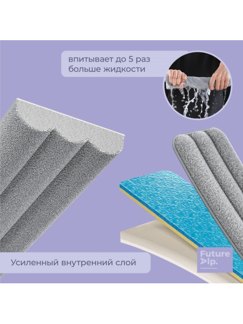 Насадки для плоской швабры Future Alp 4 clean system, 4 шт., 40.5×11.5 см
