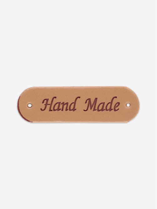 Набор нашивок Hand made, 4.5×1.3 см, 10 шт., светло-коричневые