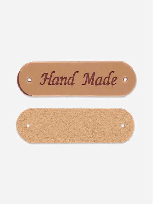 Набор нашивок Hand made, 4.5×1.3 см, 10 шт., светло-коричневые