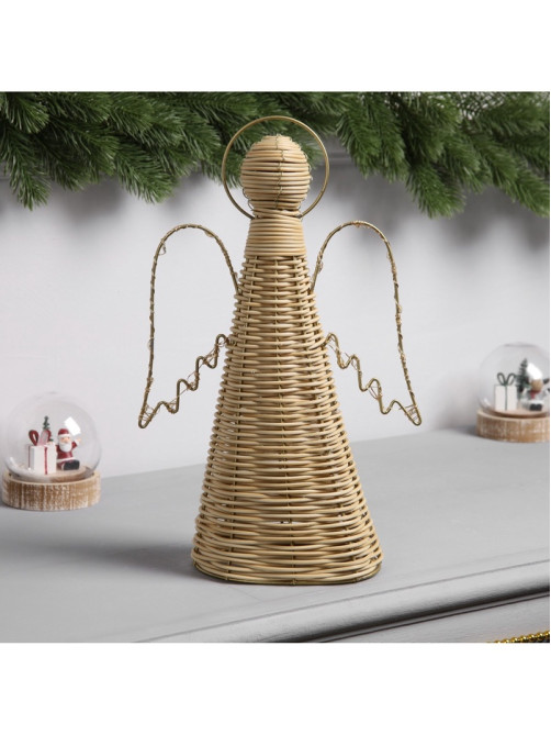 Светодиодная фигура «Ангел плетёный», 32×16×9 см, 20 LED, от батареек ААх2, свечение тёплое белое