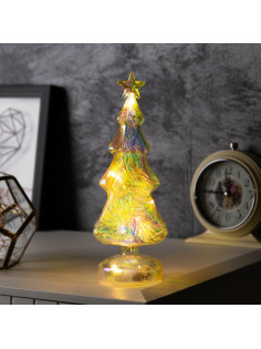 Светодиодная фигура «Ёлка новогодняя», 24×12 см, 10 LED, от батареек АААх2, свечение тёплое белое