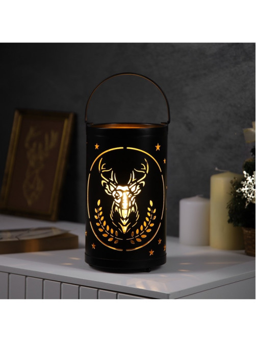 Светодиодная фигура «Величавый олень», 12.3×21 см, 1 LED, от батареек АААх3, свечение тёплое белое