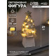 Фигура деревянная «Ёлочка белая», 27×14×14 см, 35 LED, от батареек AAx2, свечение тёплое белое