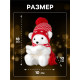 Светодиодная фигура «Медвежонок в шапке» 10×18×10 см, флок, от батареек CR2032×2, свечение тёплое белое