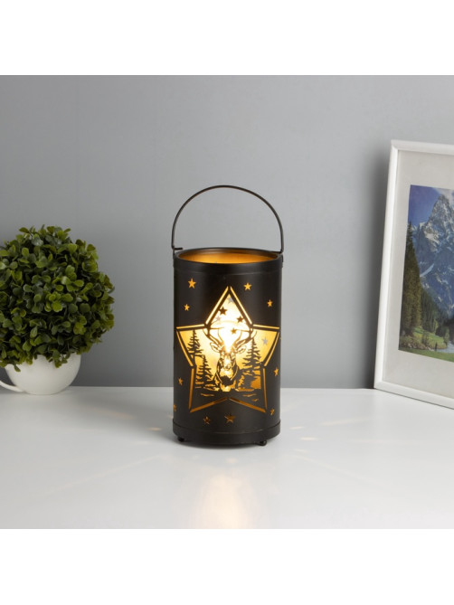 Фигурка светящаяся RISALUX «Ночные звёзды», LED-ночник, 3×ААА, чёрный, 12×12×20.5 см