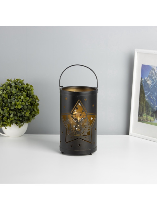 Фигурка светящаяся RISALUX «Ночные звёзды», LED-ночник, 3×ААА, чёрный, 12×12×20.5 см