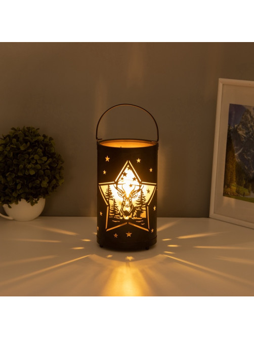 Фигурка светящаяся RISALUX «Ночные звёзды», LED-ночник, 3×ААА, чёрный, 12×12×20.5 см
