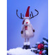 Светодиодная фигура «Новогодний лосик» 58 см, текстиль, 10 LED, от батареек CR2032×1, свечение тёплое белое