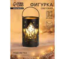 Фигурка светящаяся RISALUX «Ночные звёзды», LED-ночник, 3×ААА, чёрный, 12×12×20.5 см