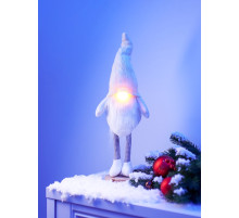 Фигура «Гном в белом» 55 см, текстиль, 1 LED, от батареек AG13×3, свечение тёплое белое