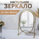 Зеркало настольное PREMIUM, металлическое, 22×34×12 см, (17.5×26.5 см), цвет золотой
