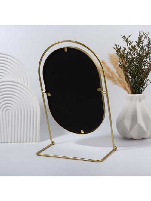 Зеркало настольное PREMIUM, металлическое, 22×34×12 см, (17.5×26.5 см), цвет золотой