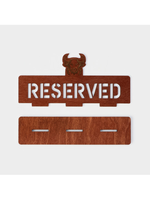 Табличка настольная Доляна «Reserved с быком», фанера, 20×10×5 см, тёмная